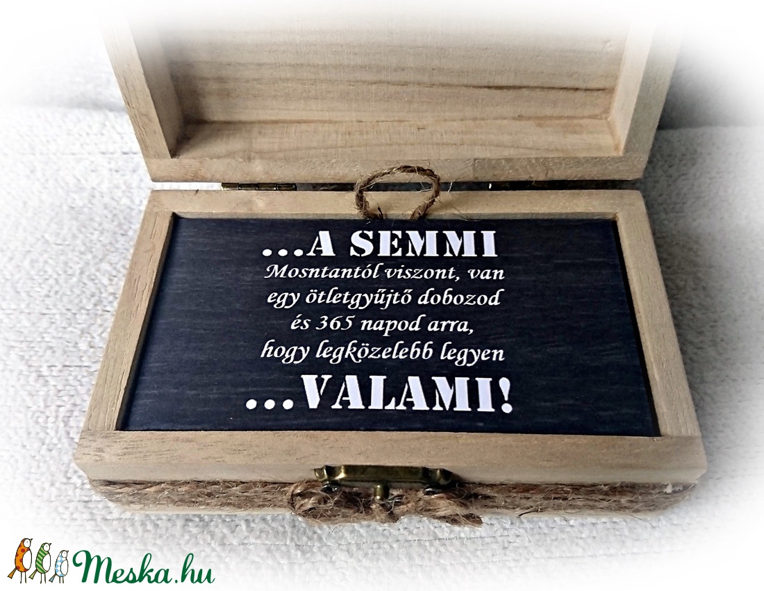 Vicces, tréfás ajándékdoboz, semmi, rusztikus jellegű, fadoboz,faláda, ajándék ötlet,  szülinap, meglepetés - otthon & életmód - tárolás & rendszerezés - doboz - Meska.hu