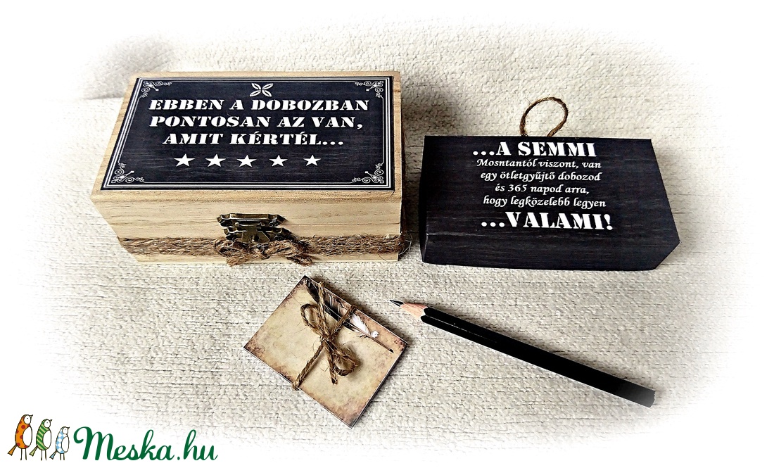 Vicces, tréfás ajándékdoboz, semmi, rusztikus jellegű, fadoboz,faláda, ajándék ötlet,  szülinap, meglepetés - otthon & életmód - tárolás & rendszerezés - doboz - Meska.hu