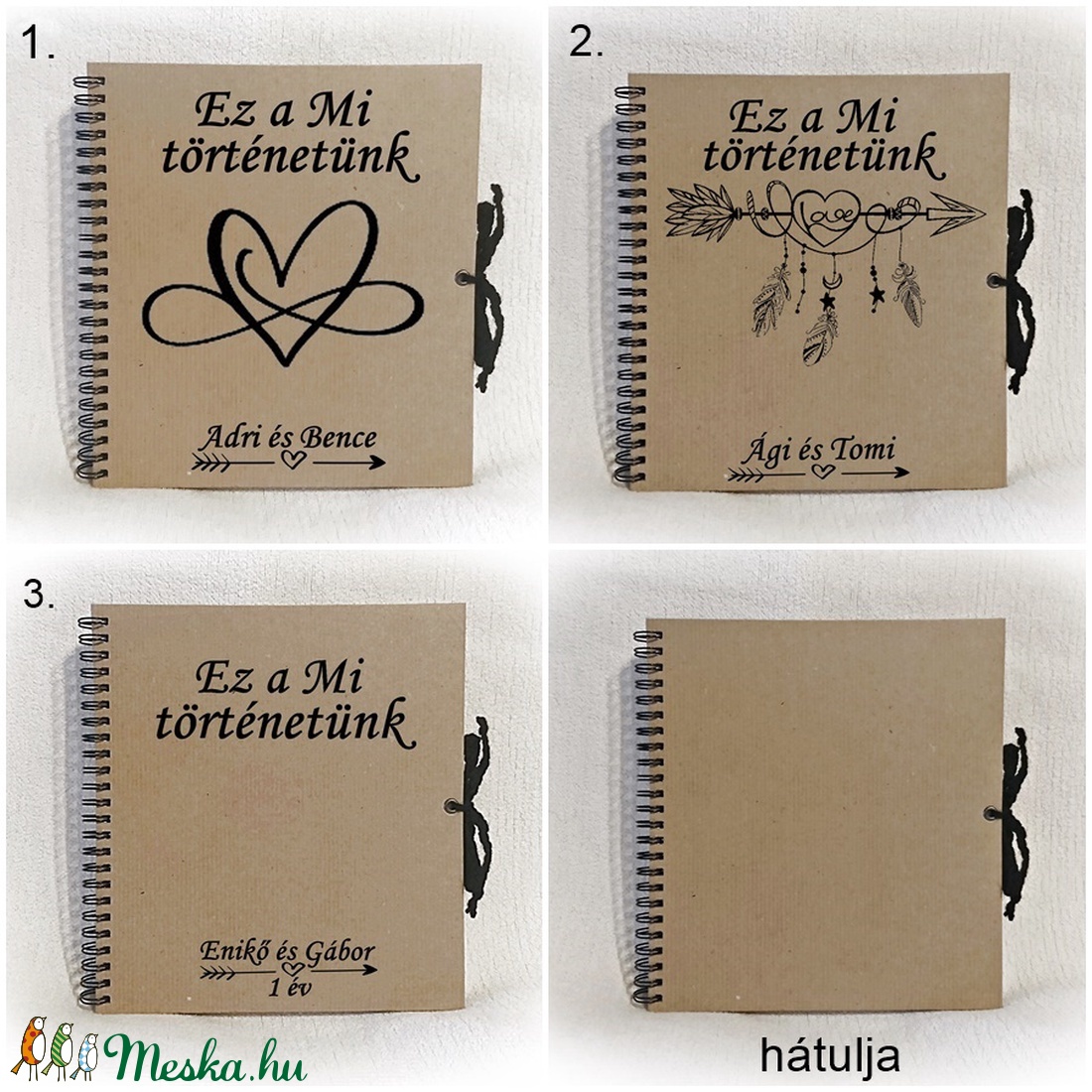 Szerelmes  fényképalbum, fotókhoz alkalmas 200 grammos belső lapokkal, album, esküvő, Valentin nap,évforduló,eljegyzés - otthon & életmód - papír, írószer - album & fotóalbum - Meska.hu