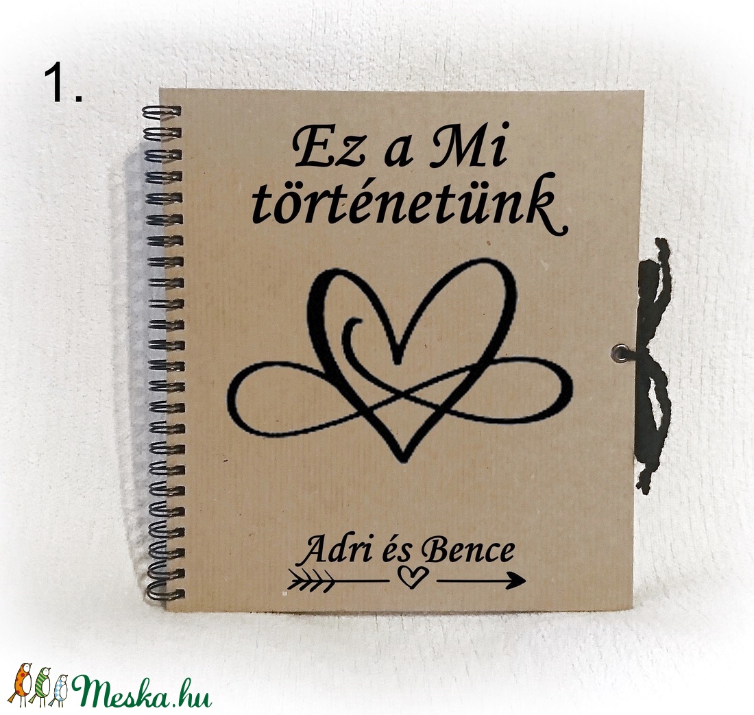 Szerelmes  fényképalbum, fotókhoz alkalmas 200 grammos belső lapokkal, album, esküvő, Valentin nap,évforduló,eljegyzés - otthon & életmód - papír, írószer - album & fotóalbum - Meska.hu