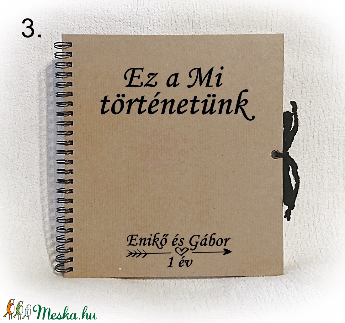 Szerelmes  fényképalbum, fotókhoz alkalmas 200 grammos belső lapokkal, album, esküvő, Valentin nap,évforduló,eljegyzés - otthon & életmód - papír, írószer - album & fotóalbum - Meska.hu