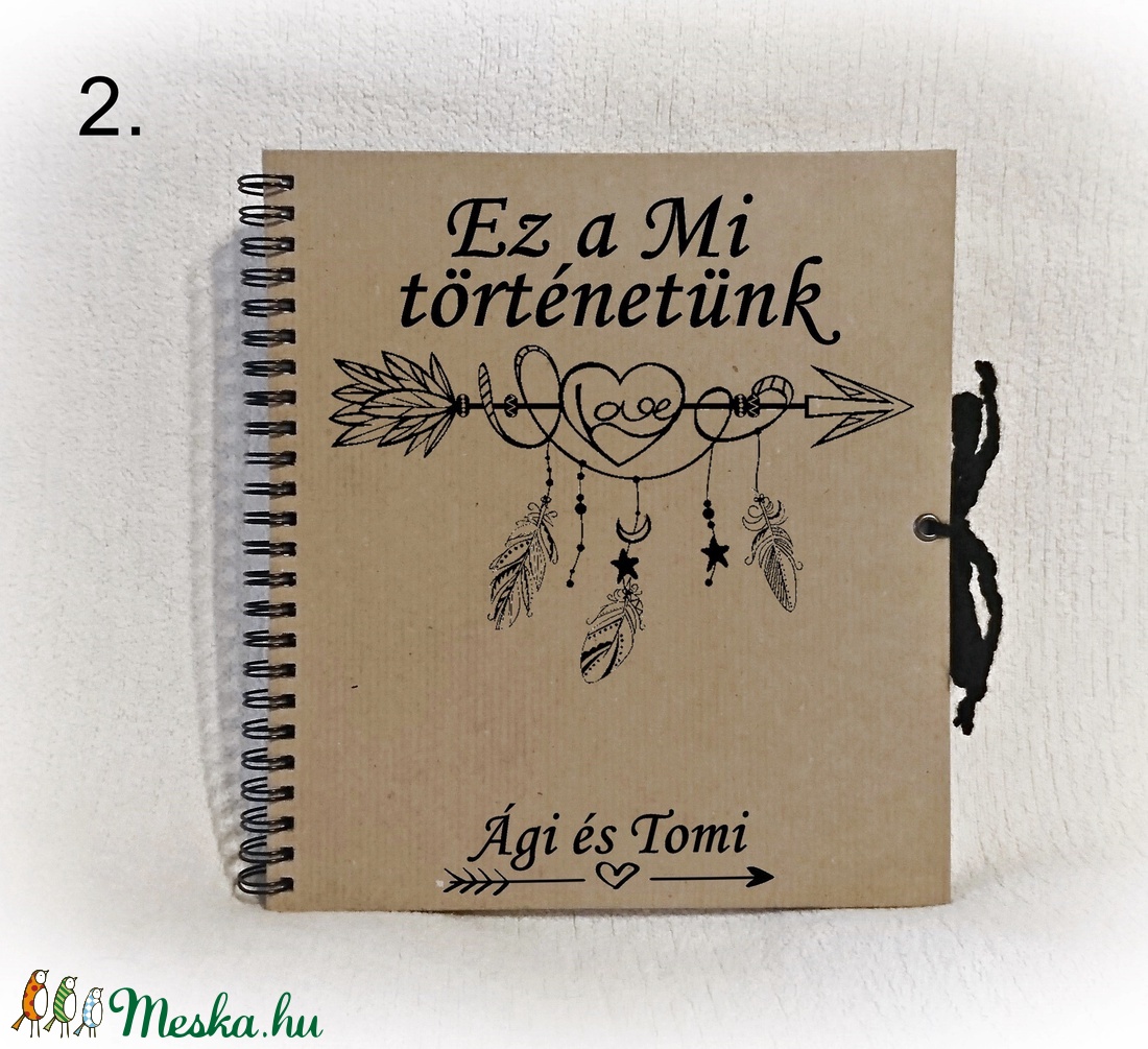 Szerelmes  fényképalbum, fotókhoz alkalmas 200 grammos belső lapokkal, album, esküvő, Valentin nap,évforduló,eljegyzés - otthon & életmód - papír, írószer - album & fotóalbum - Meska.hu