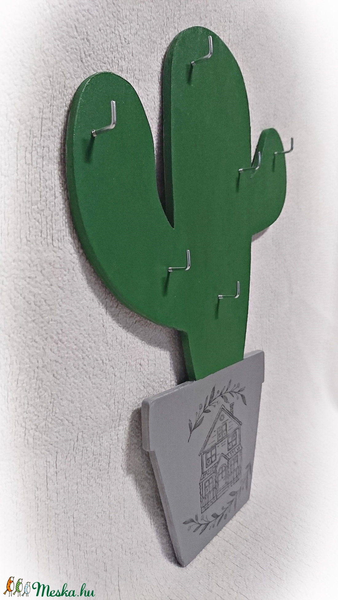 Kaktusz cserépben fali kulcstartó-fa, 33x22 cm, fogas - otthon & életmód - bútor - Meska.hu Kaktusz cserépben fali kulcstartó-fa, 33x22 cm, fogas - otthon & életmód - bútor - Meska.hu