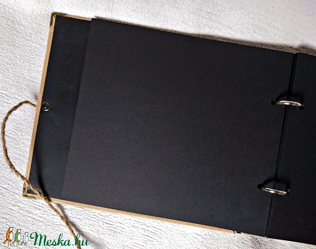 Bakancslista beragasztós fényképalbum,rusztikus stílusban, gyűrűs mappa, fekete lapokkal, fotó album - otthon & életmód - papír, írószer - album & fotóalbum - Meska.hu