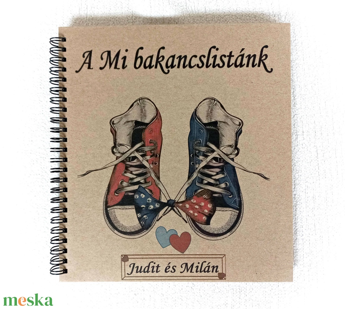 Bakancslista pároknak, keményfedeles napló, album, fényképalbum  - otthon & életmód - papír, írószer - jegyzetfüzet & napló - Meska.hu