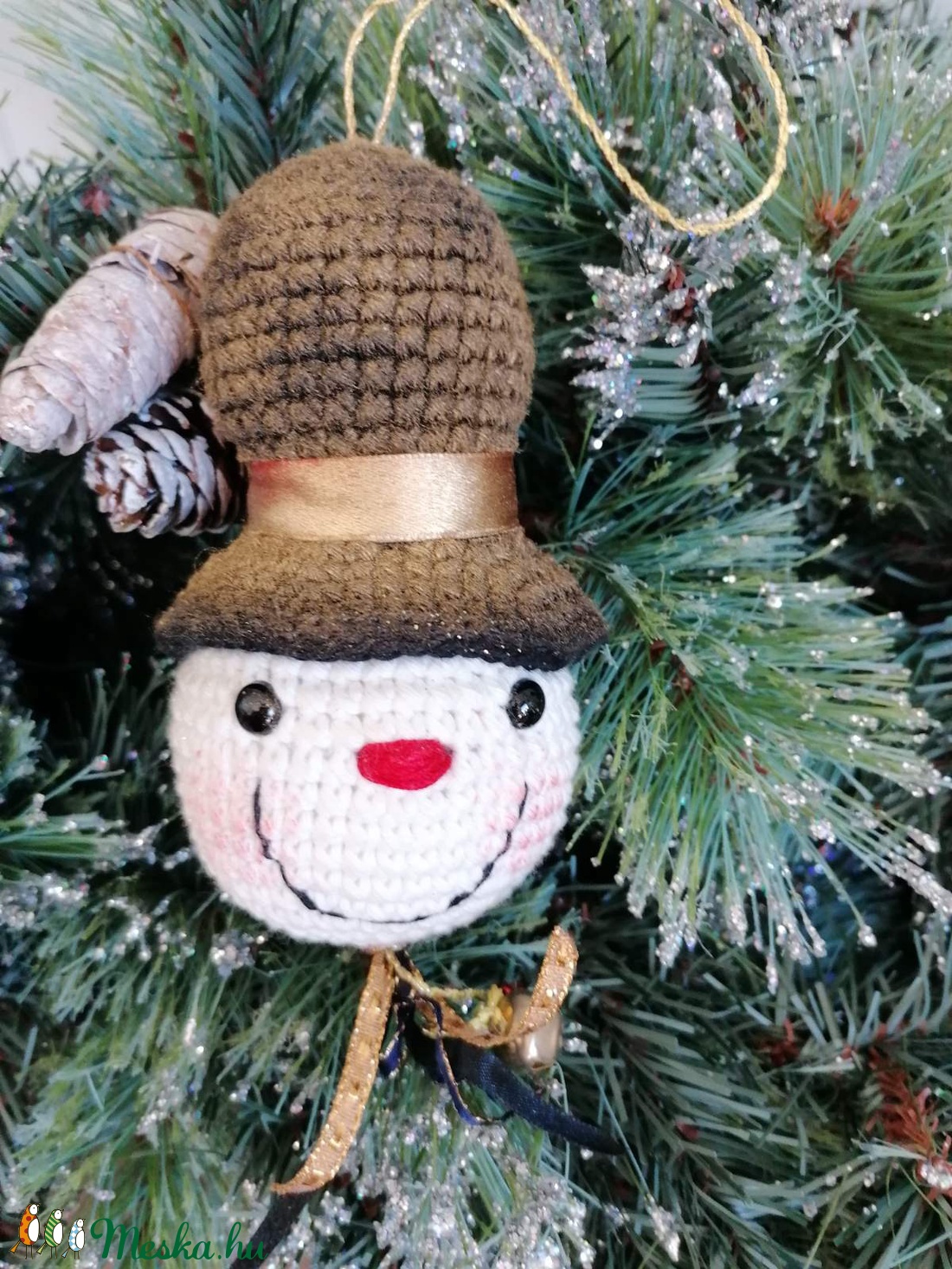Horgolt hóember figura karácsonyfa dísz - karácsony - Meska.hu Horgolt hóember figura karácsonyfa dísz - karácsony - Meska.hu