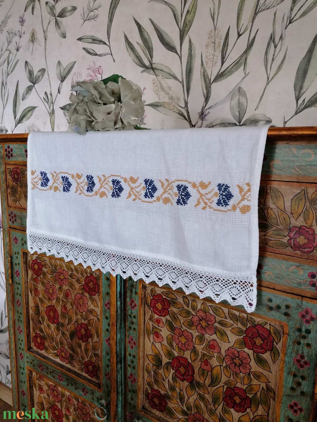 Hímzett keresztszemes konyharuha - otthon & életmód - konyhafelszerelés, tálalás - konyhai textil - konyharuha & törlőkendő - Meska.hu