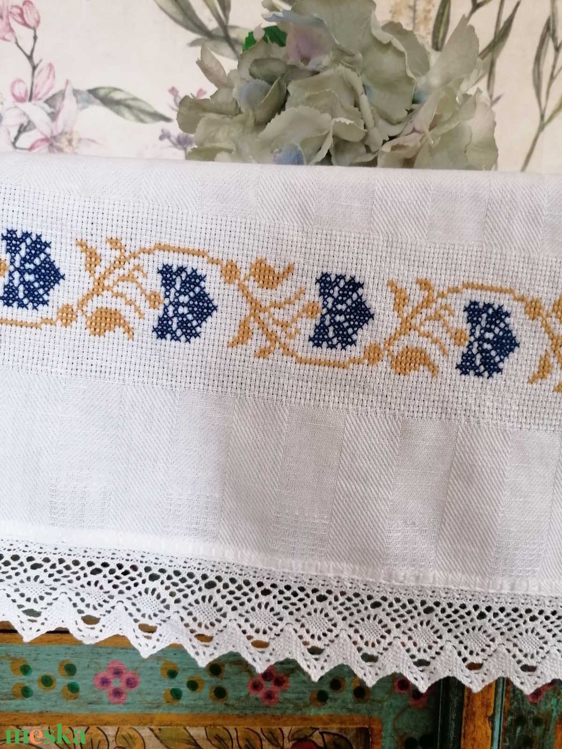 Hímzett keresztszemes konyharuha - otthon & életmód - konyhafelszerelés, tálalás - konyhai textil - konyharuha & törlőkendő - Meska.hu