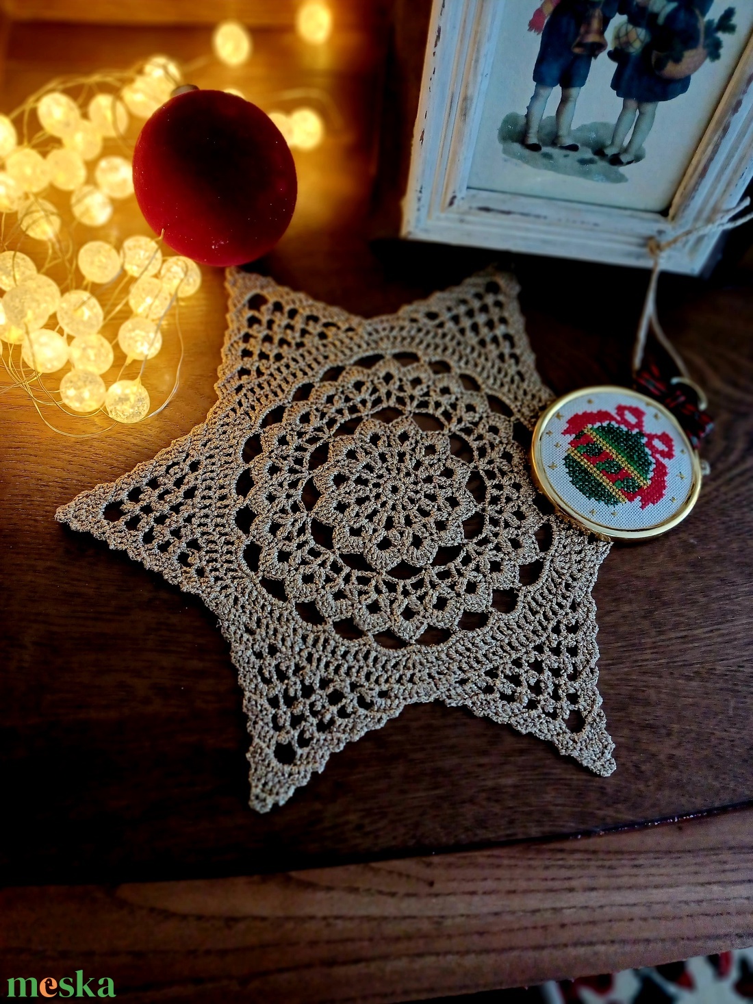 Horgolt karácsonyi csillag - otthon & életmód - dekoráció - asztal és polc dekoráció - horgolt & csipketerítő - Meska.hu