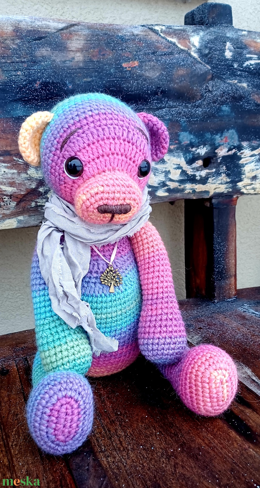 Amigurumi vintage színes maci - játék & sport - plüssállat & játékfigura - maci - Meska.hu Amigurumi vintage színes maci - játék & sport - plüssállat & játékfigura - maci - Meska.hu