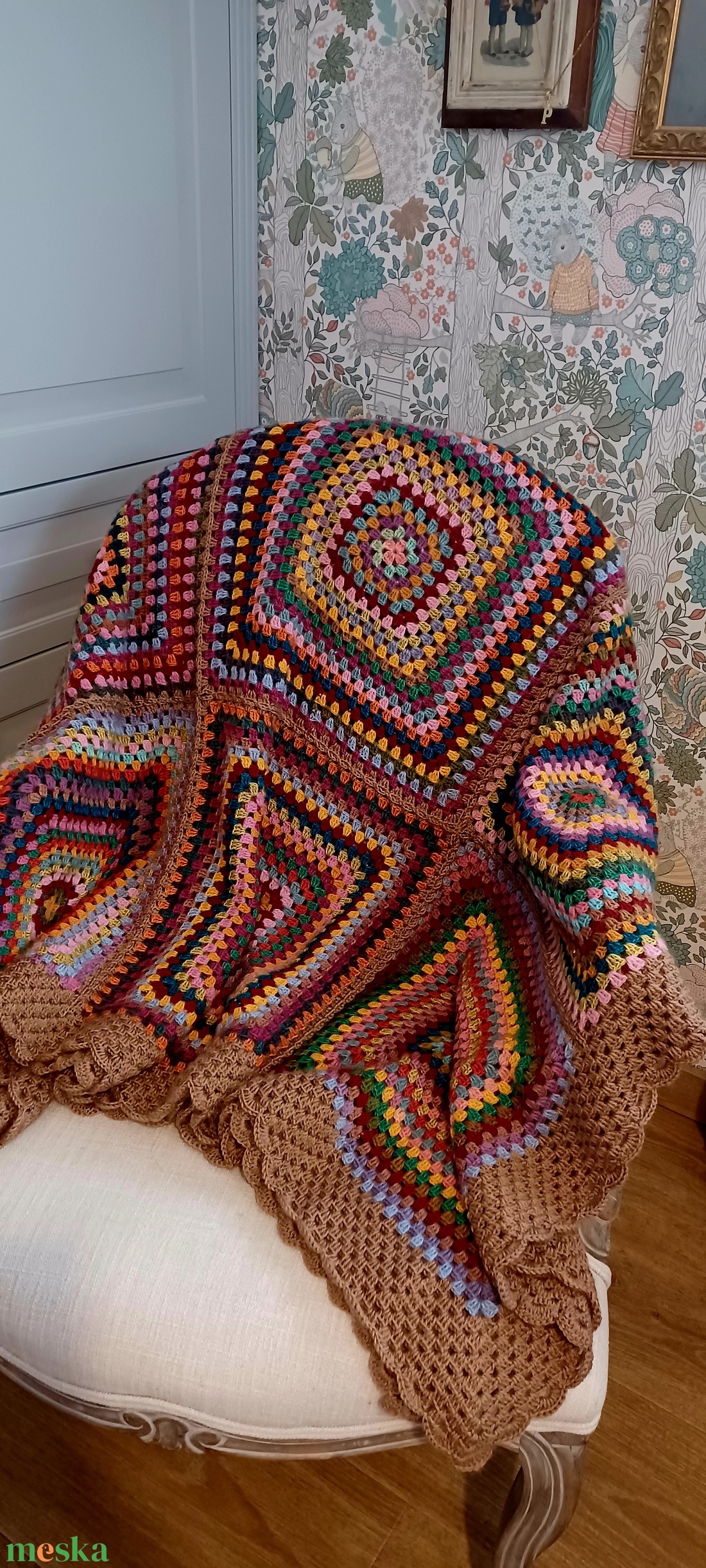 Vintage meleg horgolt takaró  - otthon & életmód - lakástextil - felnőtt takaró, pléd - Meska.hu