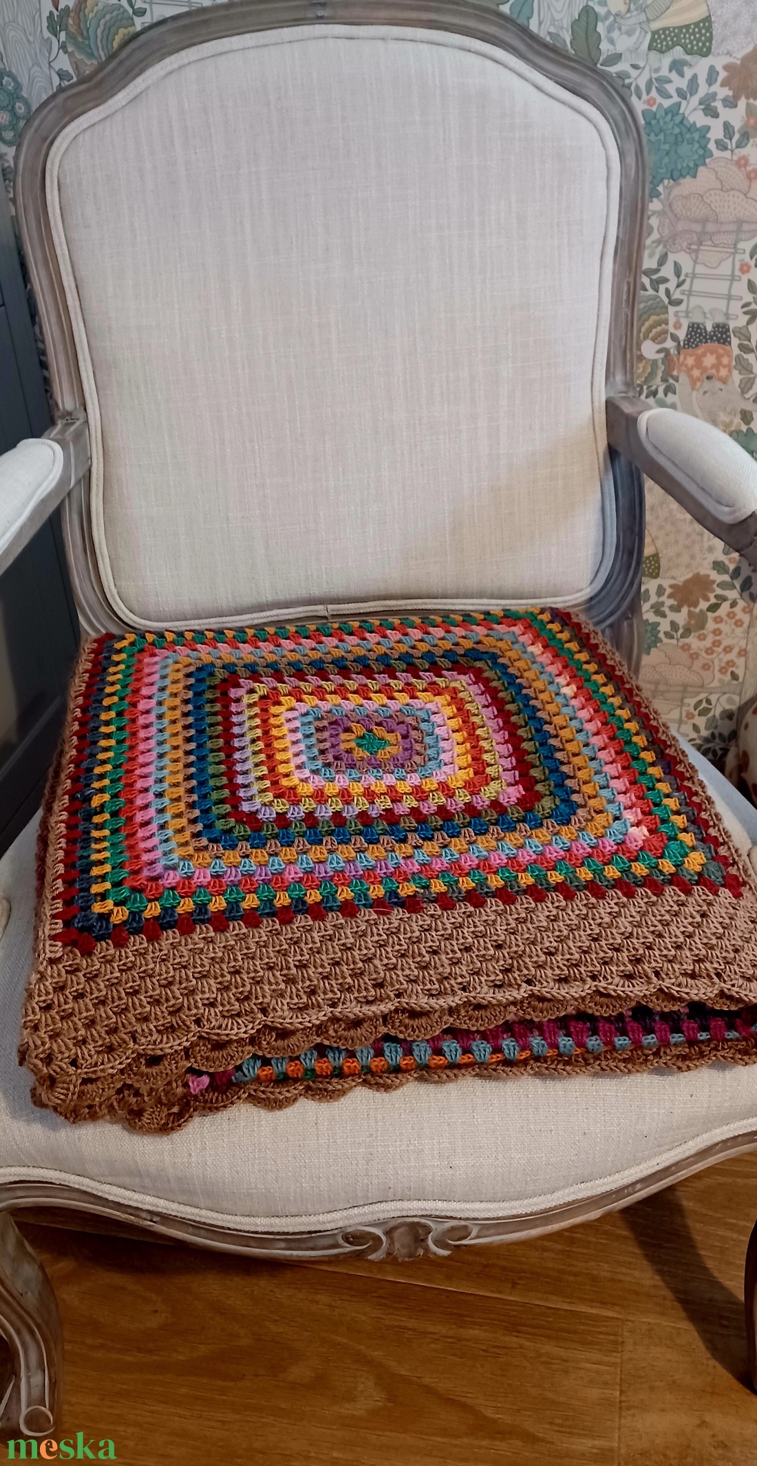 Vintage meleg horgolt takaró  - otthon & életmód - lakástextil - felnőtt takaró, pléd - Meska.hu