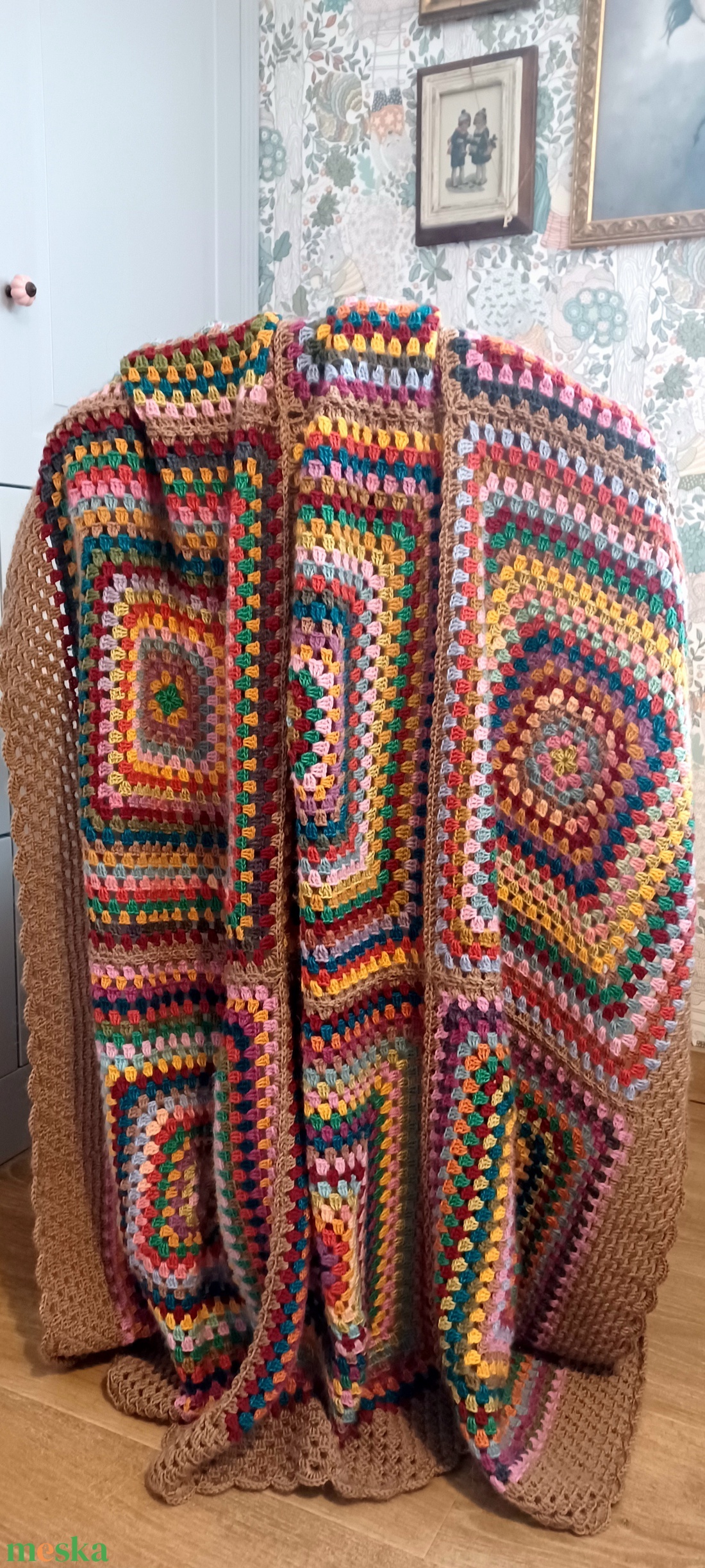 Vintage meleg horgolt takaró  - otthon & életmód - lakástextil - felnőtt takaró, pléd - Meska.hu