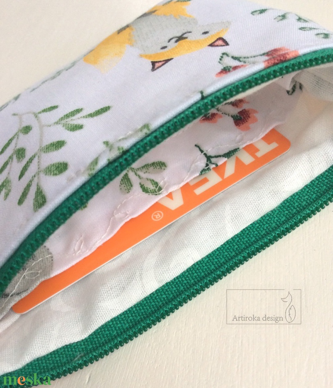 Mosolygó Róka a réten - KÉTREKESZES irattartó pénztárca - Artiroka design - táska & tok - pénztárca & más tok - pénztárca - Meska.hu