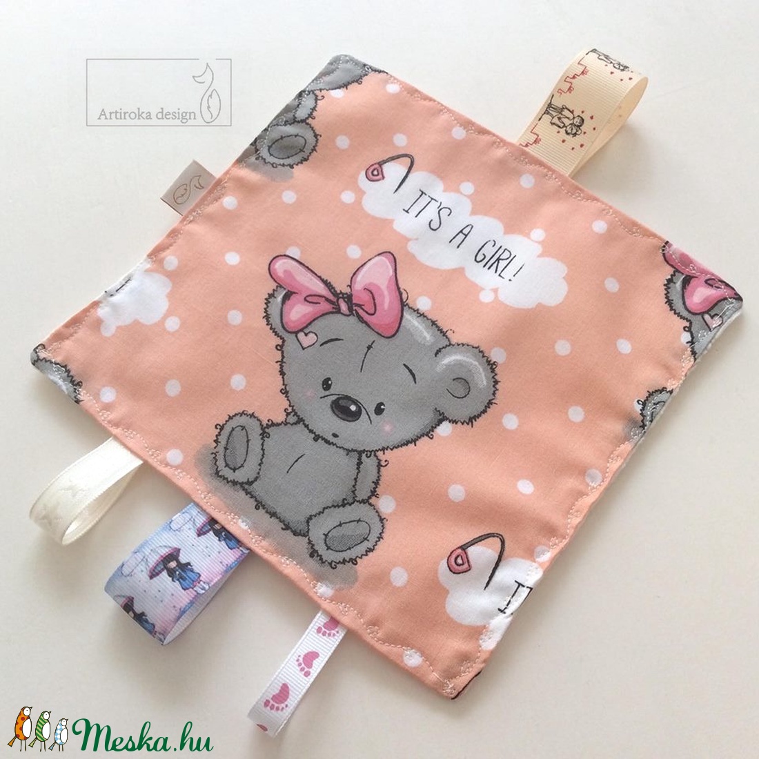 AKCIÓ - Kislány! It�s a Girl! Rongyi, alvókendő, rózsaszín macis leírása -  - Meska.hu
