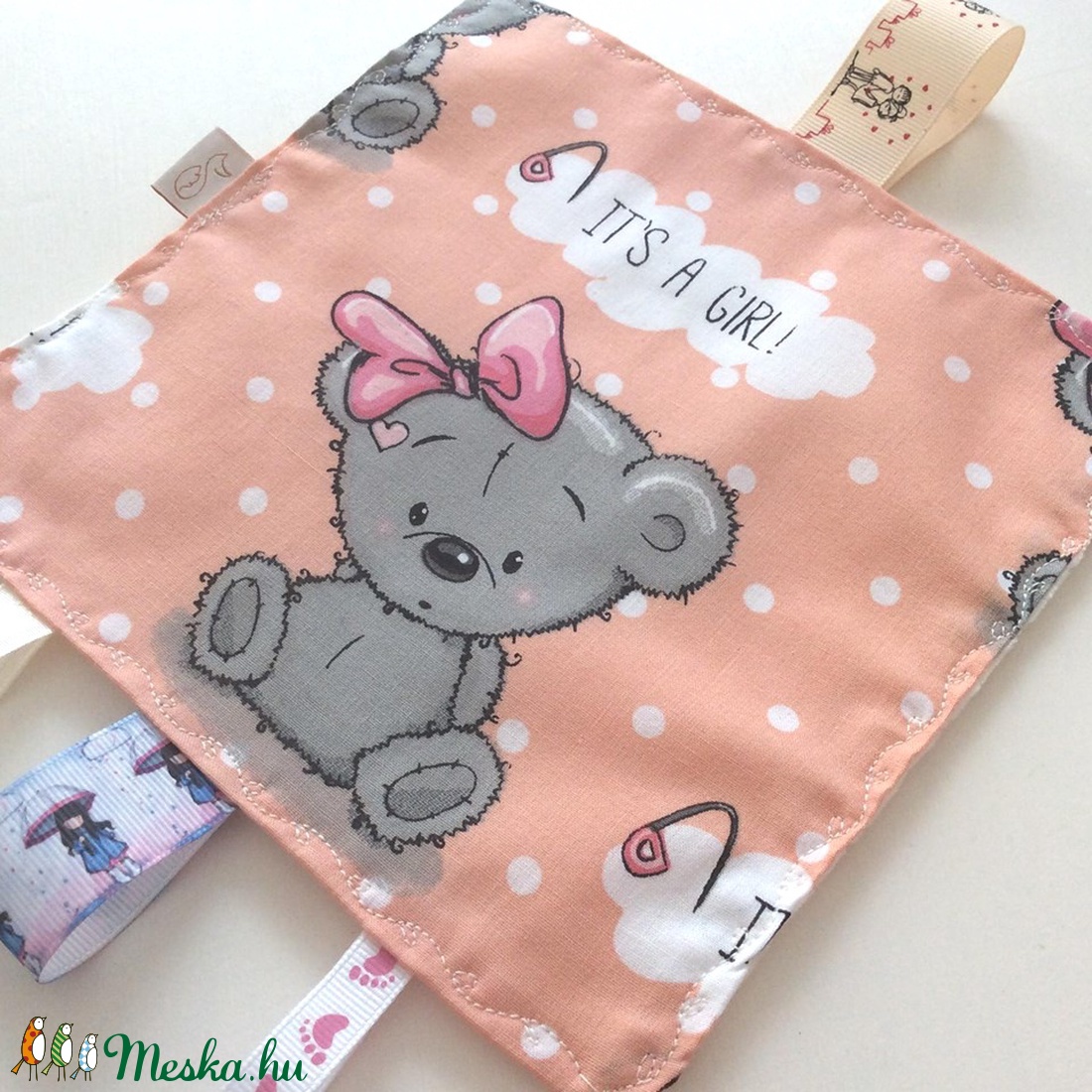 AKCIÓ - Kislány! It�s a Girl! Rongyi, alvókendő, rózsaszín macis leírása -  - Meska.hu