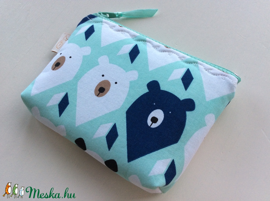 Maci és Panda maci mintás menta színű irattartó, pénztárca - Artiroka design - - Meska.hu Maci és Panda maci mintás menta színű irattartó, pénztárca - Artiroka design - - Meska.hu