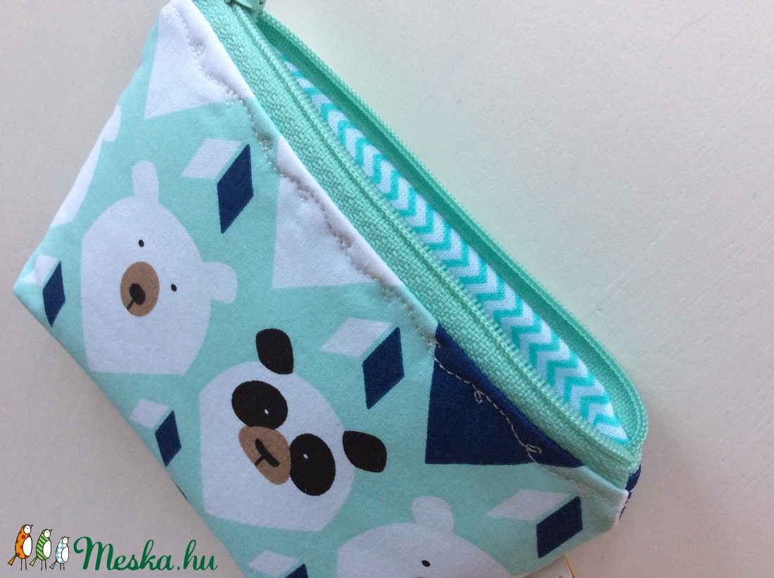 Maci és Panda maci mintás menta színű irattartó, pénztárca - Artiroka design - - Meska.hu Maci és Panda maci mintás menta színű irattartó, pénztárca - Artiroka design - - Meska.hu