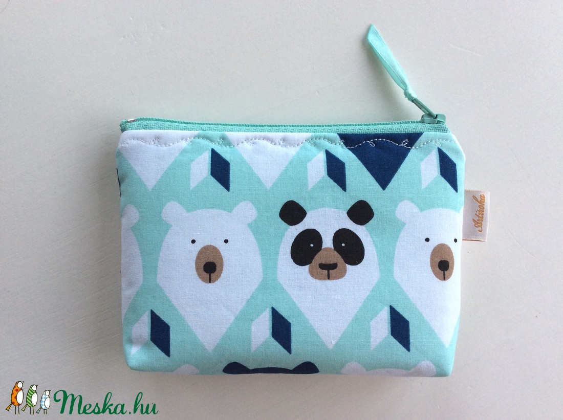 Maci és Panda maci mintás menta színű irattartó, pénztárca - Artiroka design - - Meska.hu Maci és Panda maci mintás menta színű irattartó, pénztárca - Artiroka design - - Meska.hu