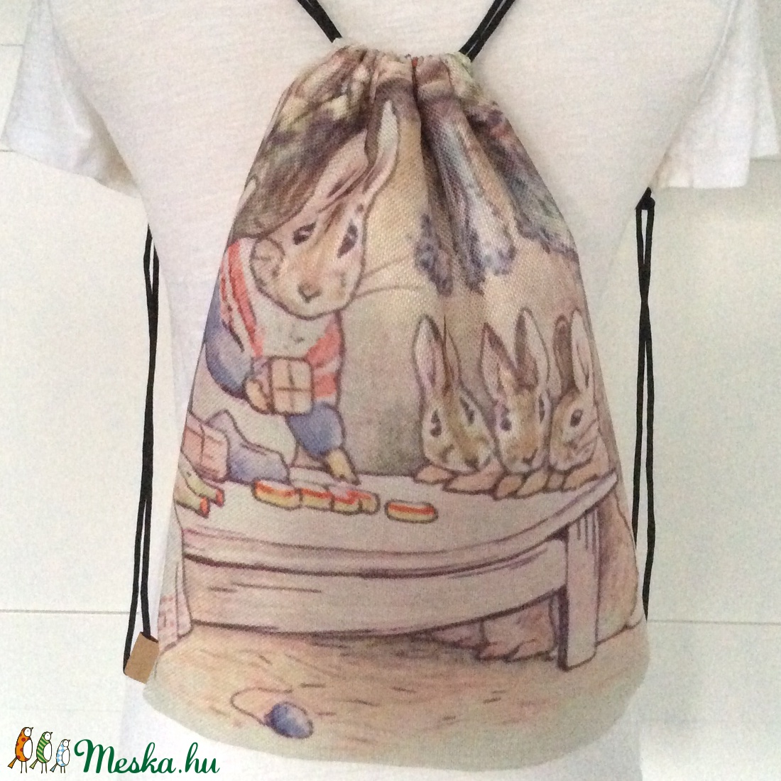 Beatrix Potter, nyuszi család mintás gymbag hátizsák, tornazsák - Artiroka design - - Meska.hu Beatrix Potter, nyuszi család mintás gymbag hátizsák, tornazsák - Artiroka design - - Meska.hu