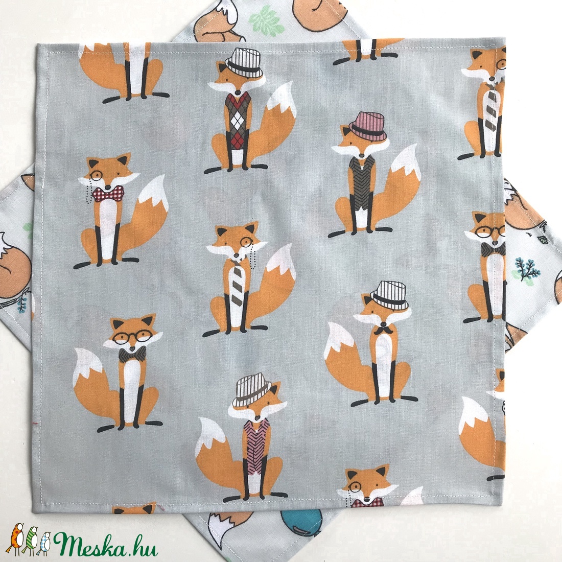 Róka Móka mintás zsebkendő vagy szalvéta szett - Artiroka design - - Meska.hu Róka Móka mintás zsebkendő vagy szalvéta szett - Artiroka design - - Meska.hu
