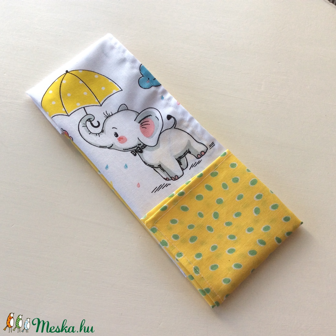 Elefánt sárga esernyővel - zsebkendő vagy szalvéta szett -  - Meska.hu