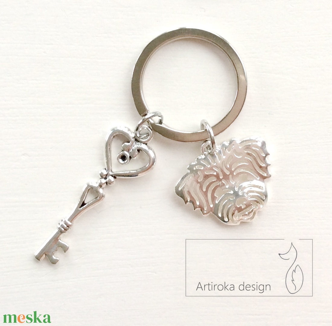 Bichon Havanese kutya mintás, kulcstartó - Artiroka design - táska & tok - kulcstartó & táskadísz - kulcstartó - Meska.hu