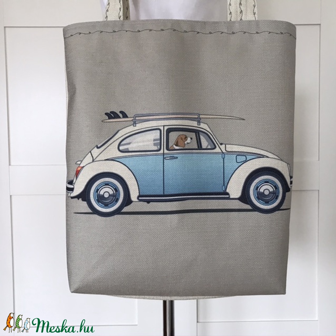 Hatalmas válltáska retro Volkswagen autó mintával - Artiroka design -  - Meska.hu