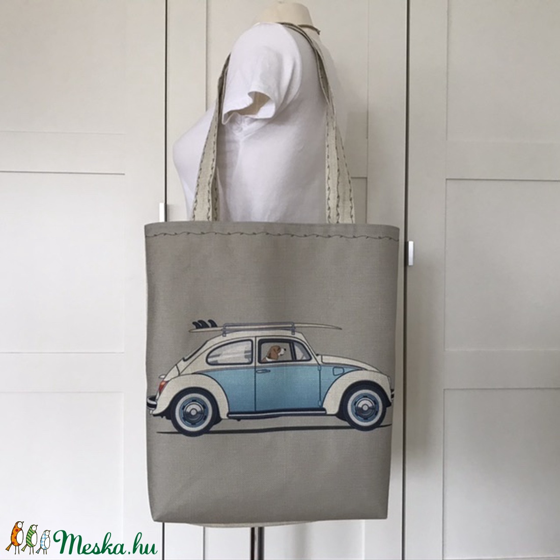 Hatalmas válltáska retro Volkswagen autó mintával - Artiroka design -  - Meska.hu