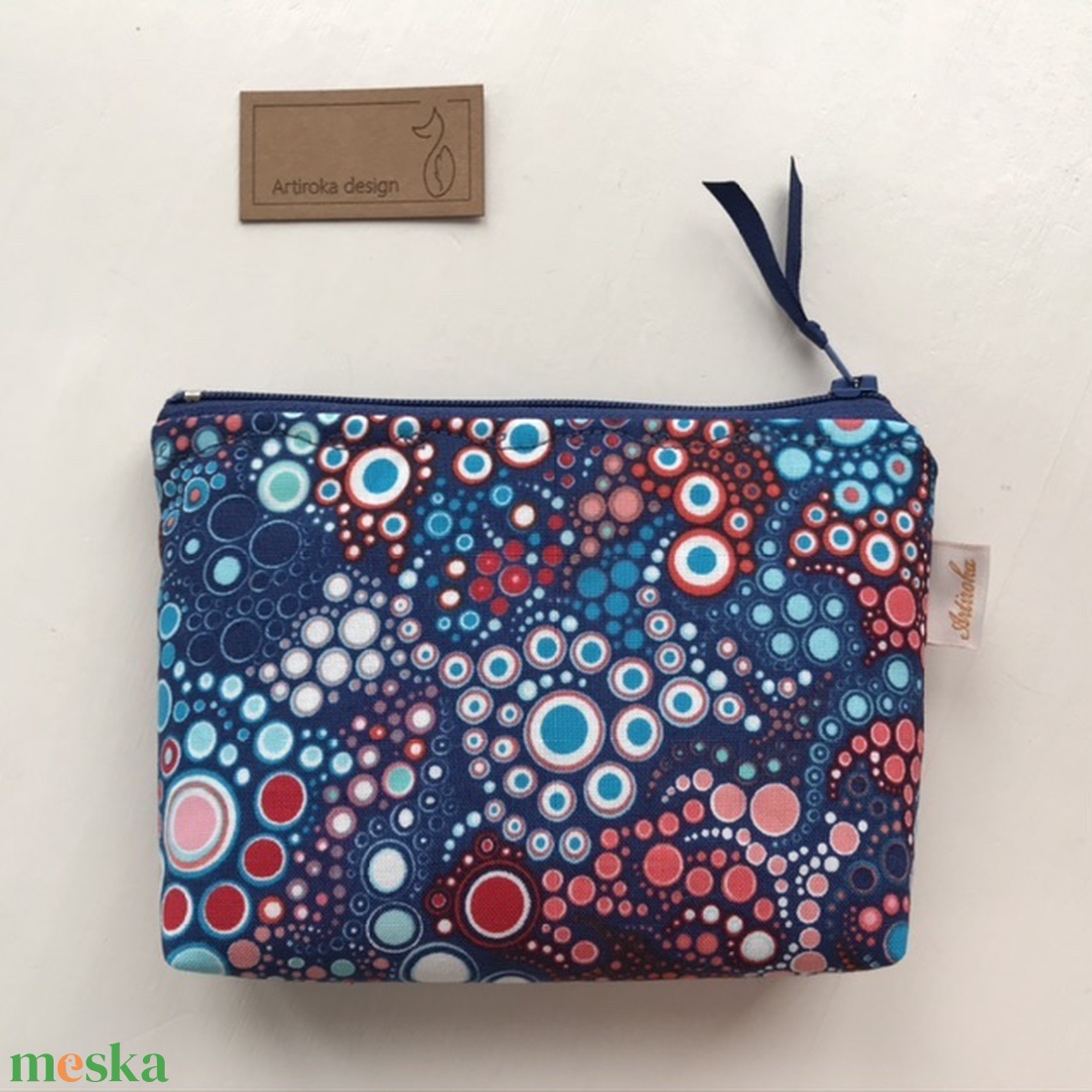 Kék - piros - türkiz buborékos irattartó pénztárca - Artiroka design -  - Meska.hu
