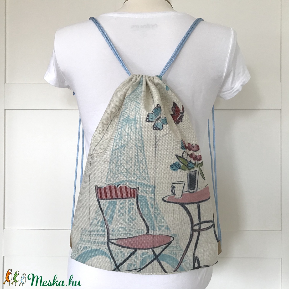 Eiffel torony mintás fesztivál gymbag hátizsák - Párizs - Artiroka design  -  - Meska.hu