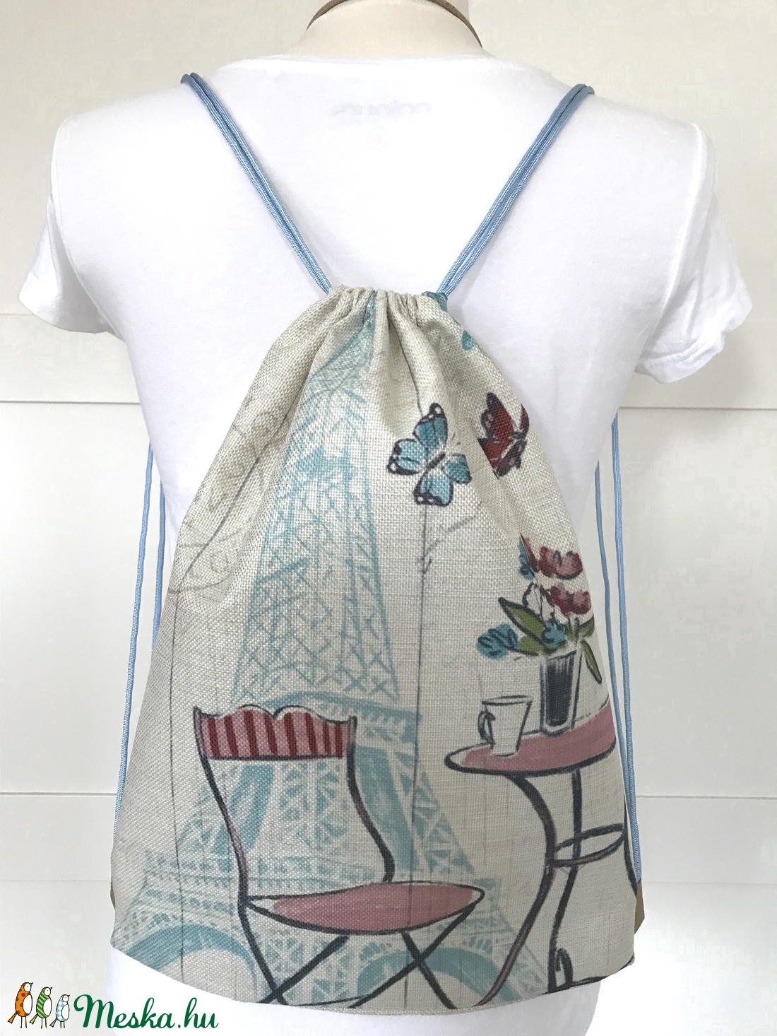 Eiffel torony mintás fesztivál gymbag hátizsák - Párizs - Artiroka design  -  - Meska.hu