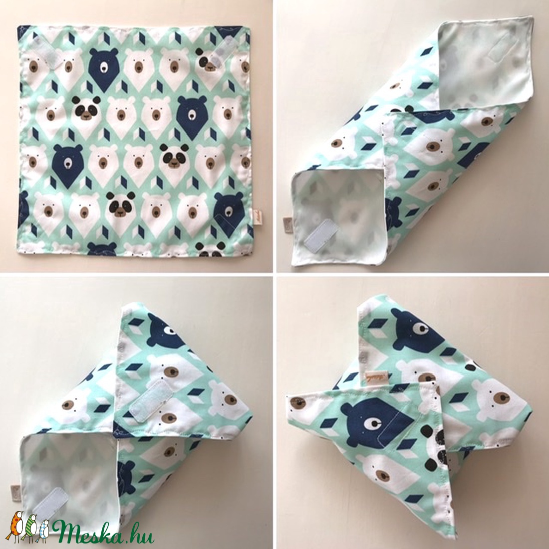 Panda és Mackó mintás ÖKO szendvics szalvéta - Artiroka design -  - Meska.hu