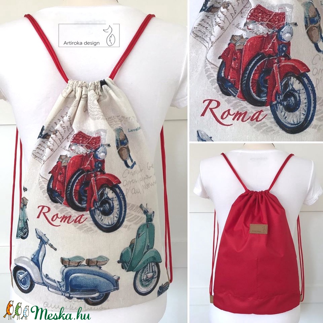 Vespa robogó és motor mintás, vízlepergetős fesztivál hátizsák - Gymbag, tornazsák - Artiroka design - - Meska.hu Vespa robogó és motor mintás, vízlepergetős fesztivál hátizsák - Gymbag, tornazsák - Artiroka design - - Meska.hu