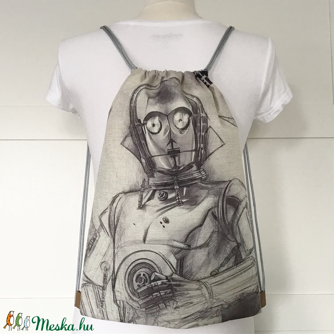 Star Wars C-3PO gymbag hátizsák,  tornazsák edzéshez, kiránduláshoz  - Artiroka design -  - Meska.hu