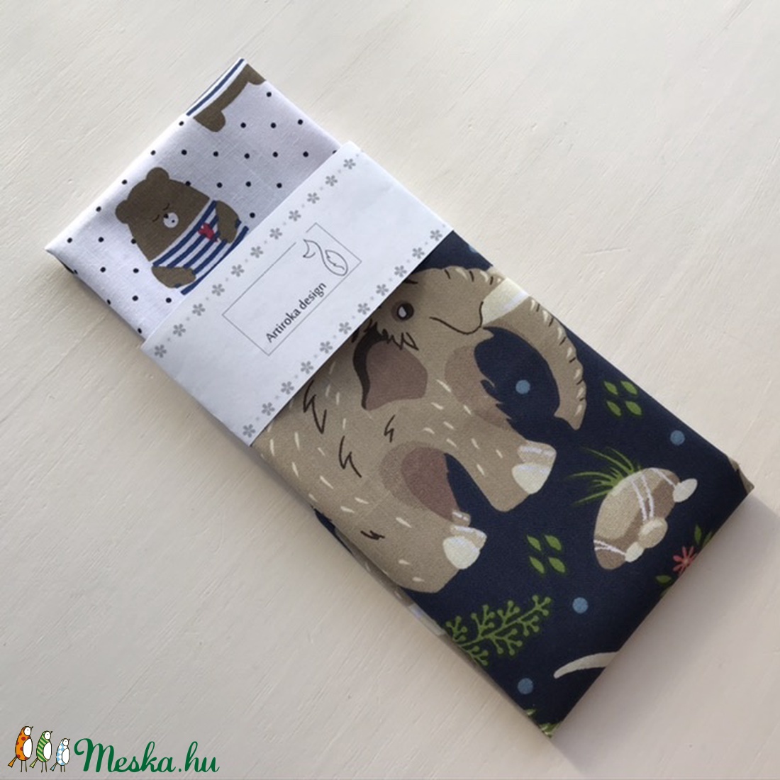 Mackó és Mamut mintás zsebkendő vagy szalvéta szett - Artiroka design - - Meska.hu Mackó és Mamut mintás zsebkendő vagy szalvéta szett - Artiroka design - - Meska.hu