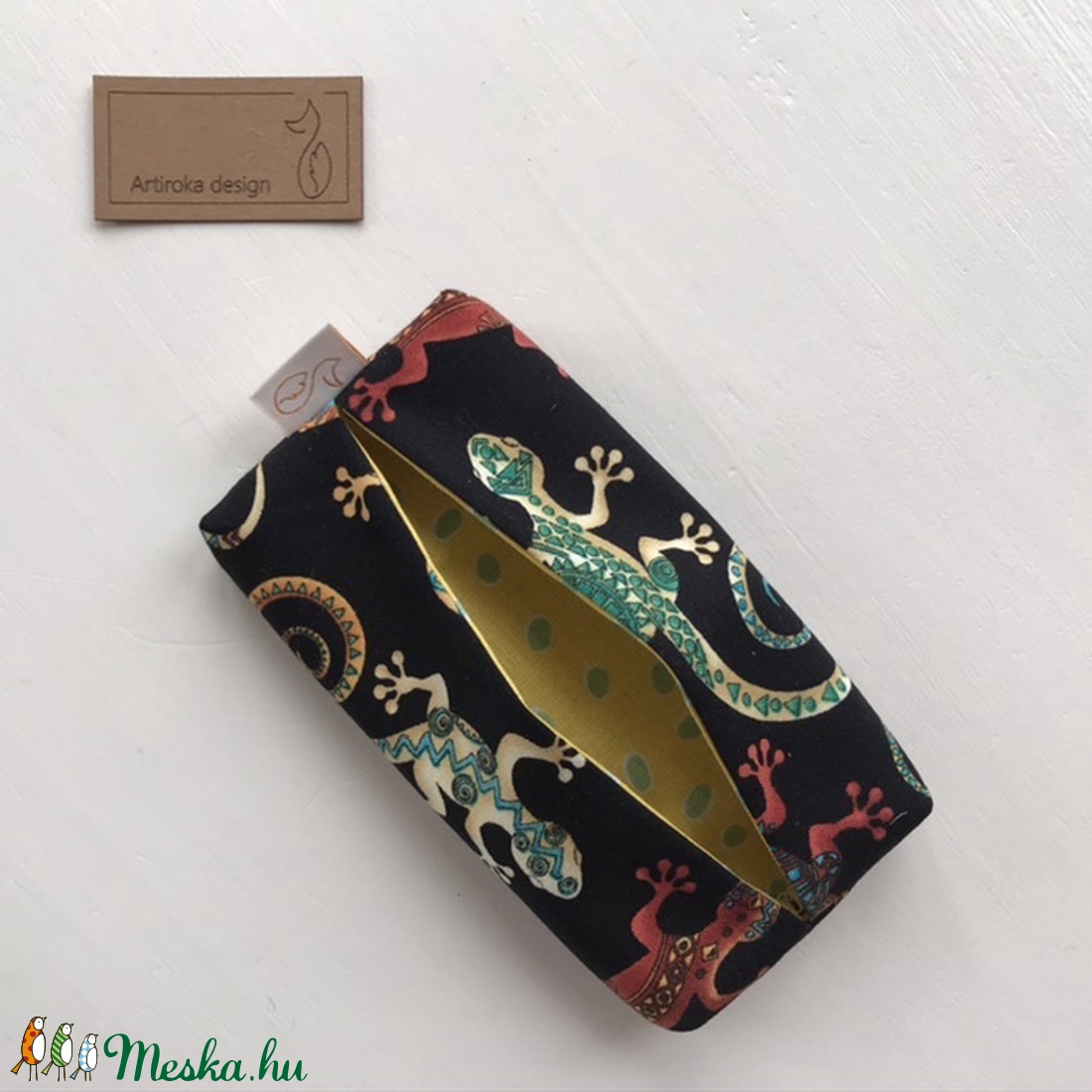 Színes Gekko mintás papírzsebkendő tartó - Artiroka design leírása - - Meska.hu Színes Gekko mintás papírzsebkendő tartó - Artiroka design leírása - - Meska.hu