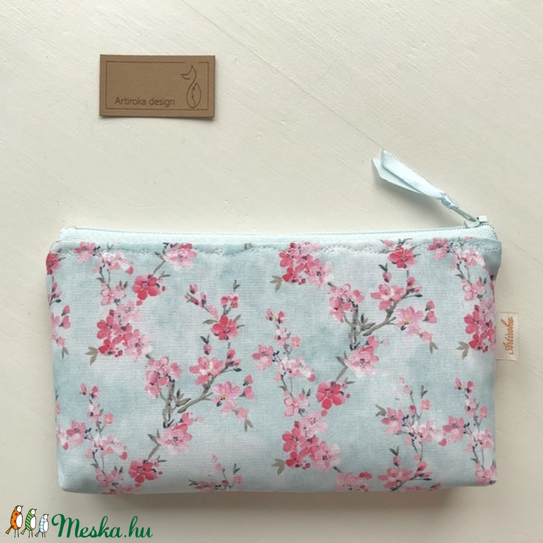 Cseresznyefavirág mintás, prémium irattartó neszesszer  - pénztárca - Artiroka design -  - Meska.hu