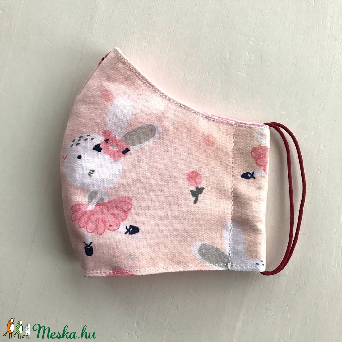 Nyuszi mintás arcmaszk, szájmaszk, maszk - Artiroka design -  - Meska.hu