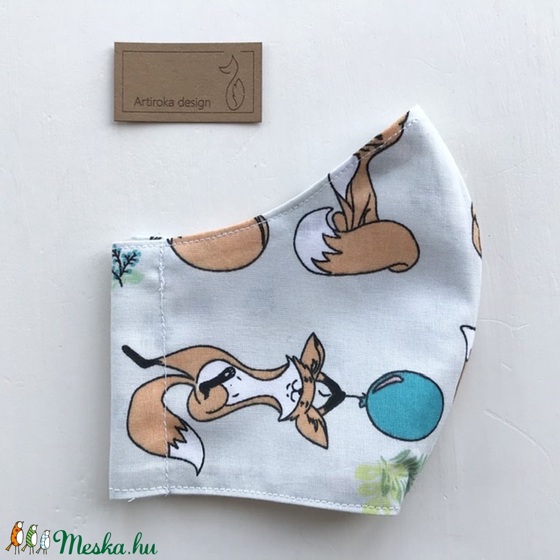 Róka mintás arcmaszk, szájmaszk, maszk-   Artiroka design -  - Meska.hu