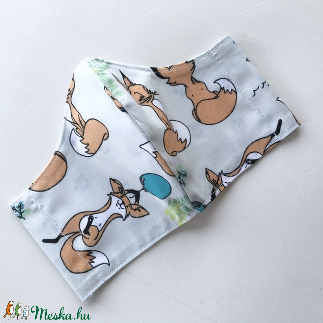 Róka mintás arcmaszk, szájmaszk, maszk-   Artiroka design -  - Meska.hu