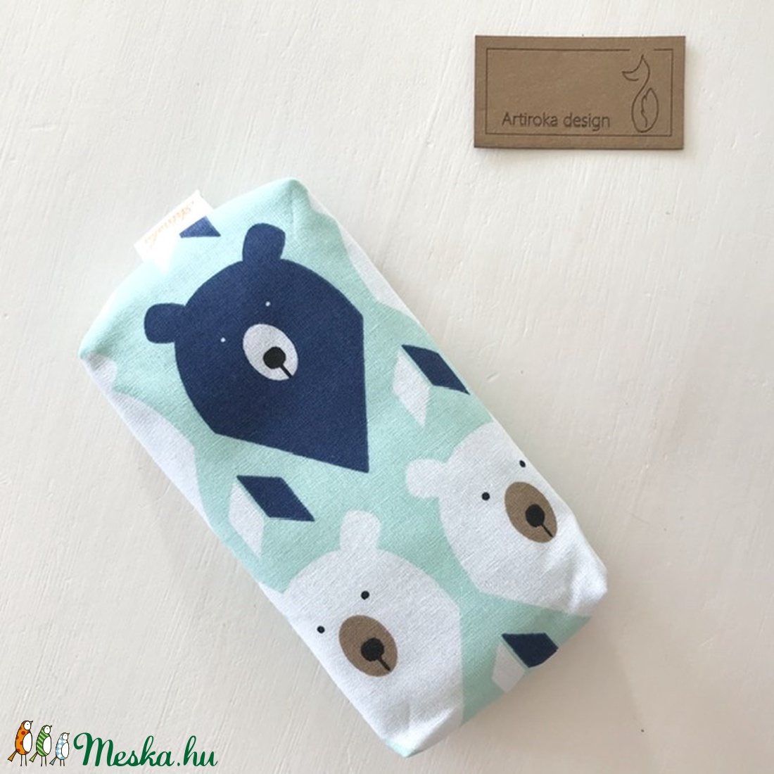 Mackó mintás papírzsebkendő tartó türkiz színben - Artiroka design -5 - - Meska.hu Mackó mintás papírzsebkendő tartó türkiz színben - Artiroka design -5 - - Meska.hu