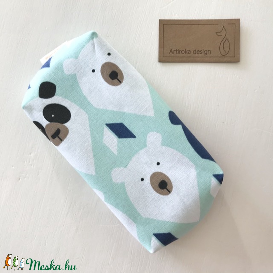 Mackó mintás papírzsebkendő tartó türkiz színben - Artiroka design -5 - - Meska.hu Mackó mintás papírzsebkendő tartó türkiz színben - Artiroka design -5 - - Meska.hu