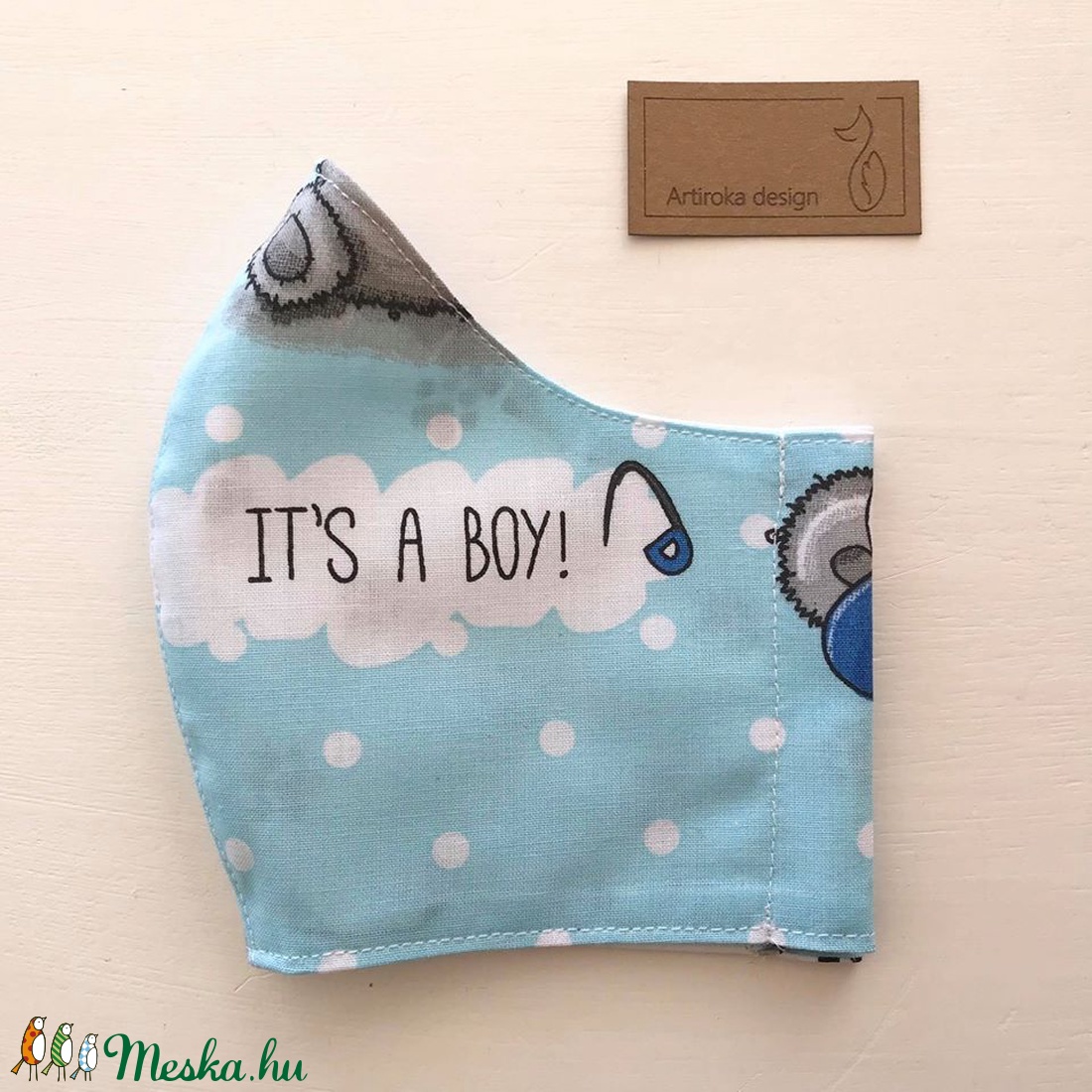 Maci mintás arcmaszk, szájmaszk, maszk - kismama - FIÚ - Artiroka design -  - Meska.hu