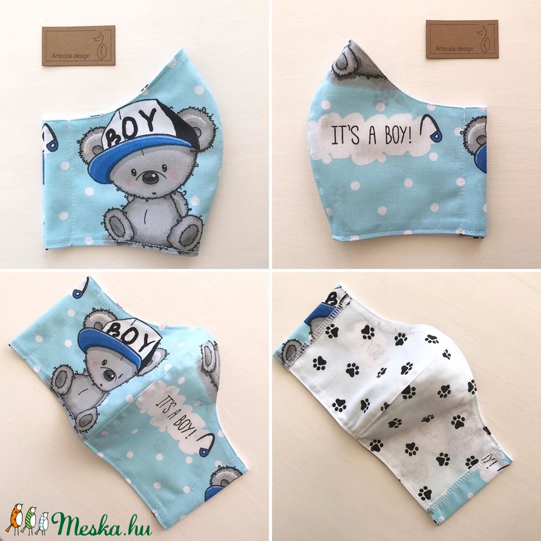 Maci mintás arcmaszk, szájmaszk, maszk - kismama - FIÚ - Artiroka design -  - Meska.hu