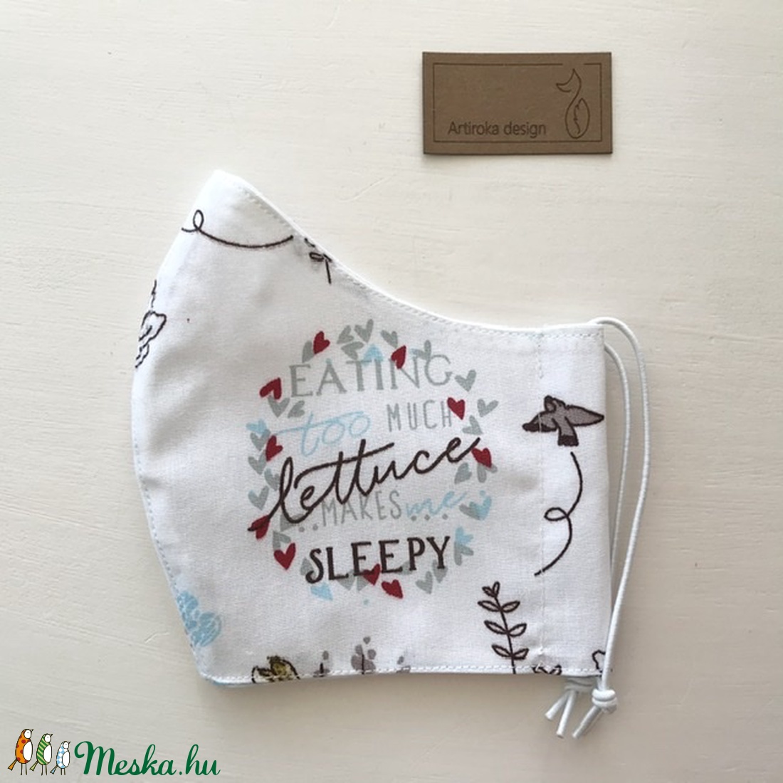 Nyuszi mintás arcmaszk, szájmaszk, maszk - Artiroka design -  - Meska.hu