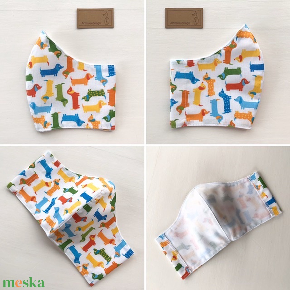 Tacskó kutya mintás arcmaszk, szájmaszk, maszk - Artiroka design - gyerek - gyerek - Meska.hu