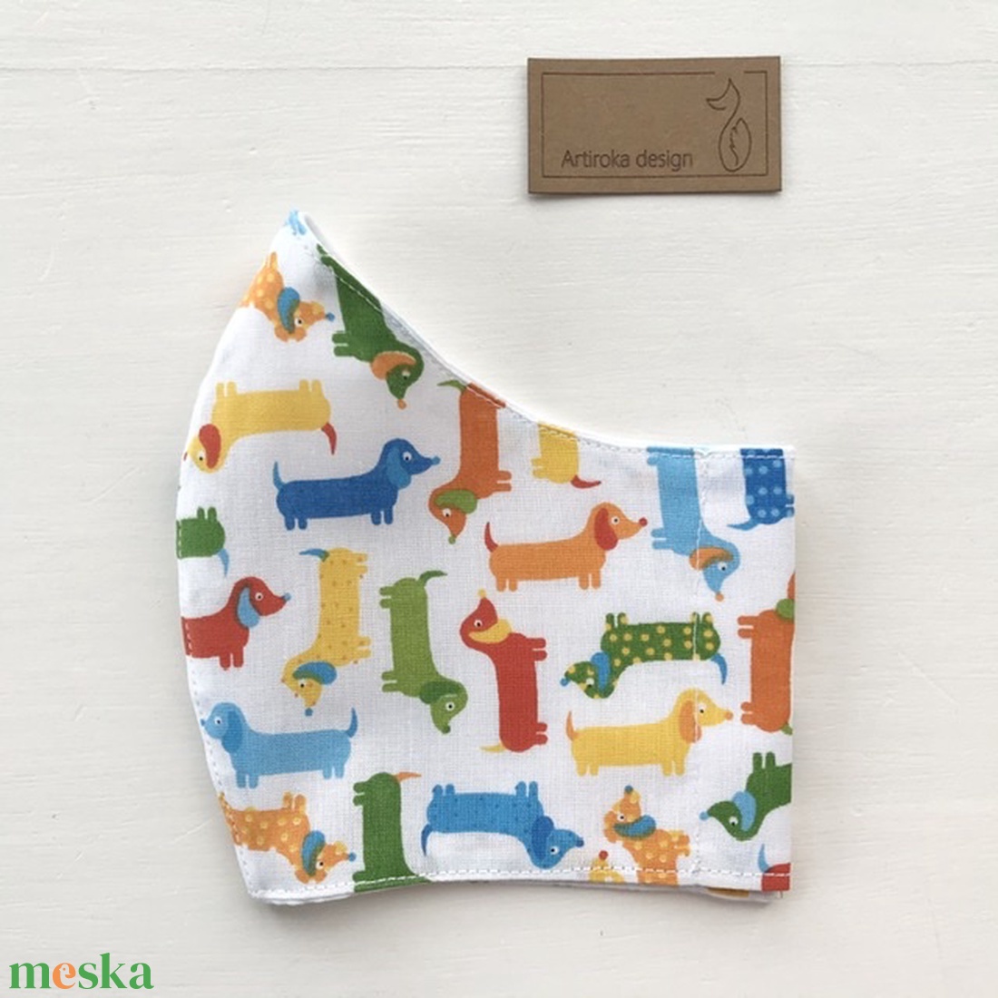 Tacskó kutya mintás arcmaszk, szájmaszk, maszk - Artiroka design - gyerek - gyerek - Meska.hu