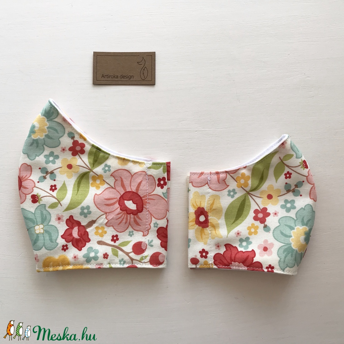 Virág  mintás  prémium pamut textil arcmaszk, szájmaszk, maszk -  Artiroka design - női - női - Meska.hu