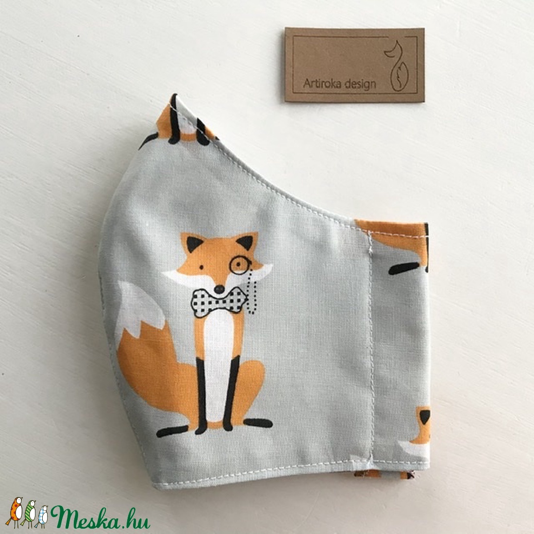 Róka mintás arcmaszk, szájmaszk, maszk - Artiroka design leírása -  - Meska.hu